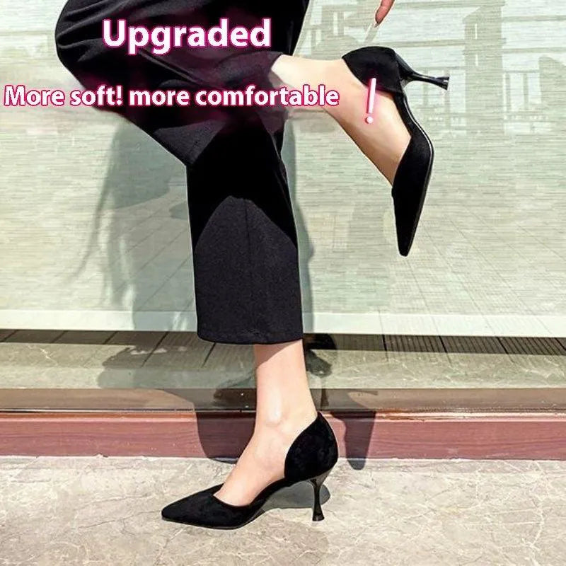 Heidi-Mode | Schwarze Spitzen High Heels mit Stilettoabsatz