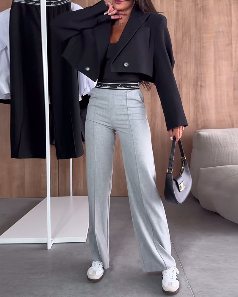 Heidi-Mode | Graue Hose mit geraden Beinen