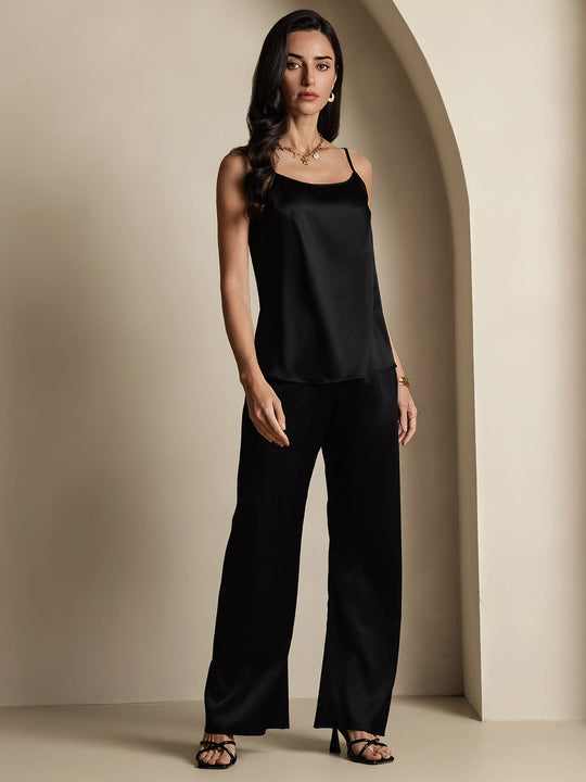Heidi-Mode | Seide Entspannt Spaghettiträger Camisole Top