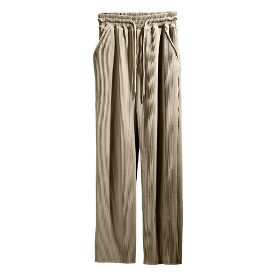 Heidi Mode | Dropping Gestreifte Hose mit hoher Taille und weitem Bein