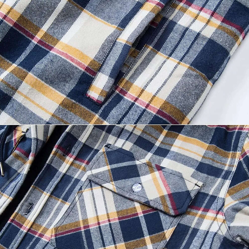 Heidi-Mode | Herren Karierte Langarm Freizeitjacke