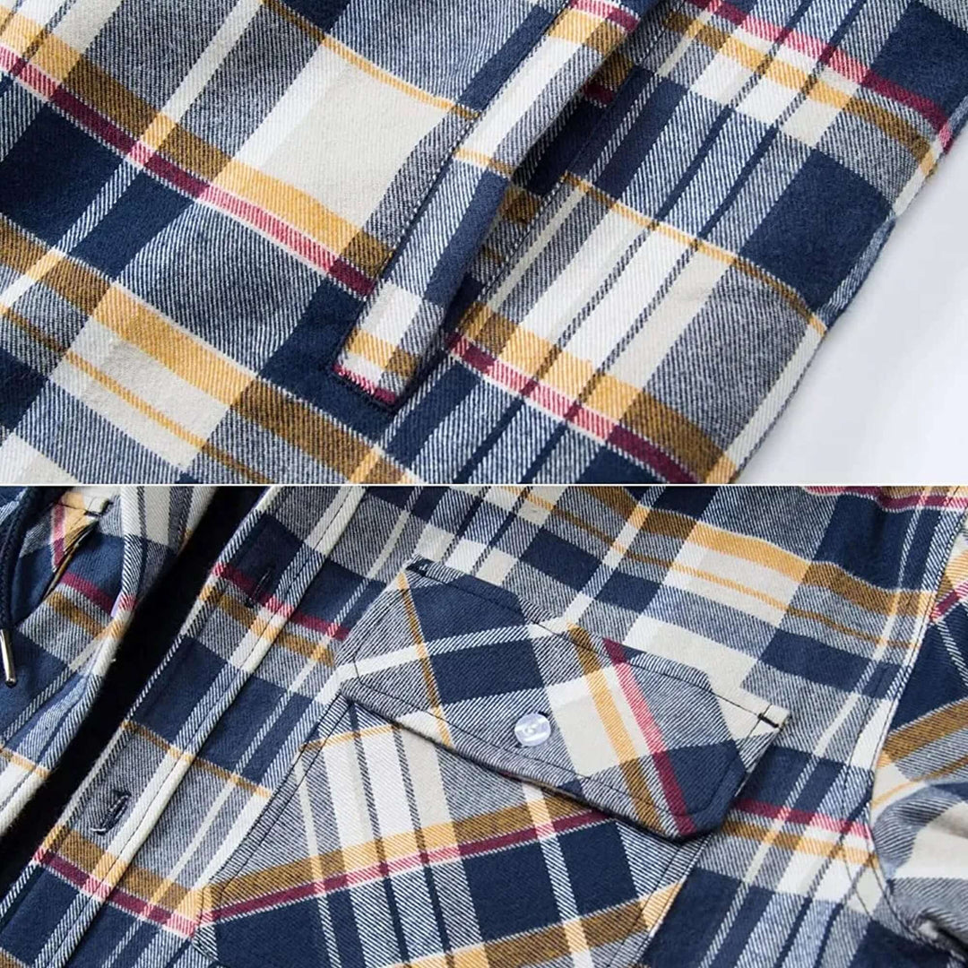 Heidi-Mode | Herren Karierte Langarm Freizeitjacke