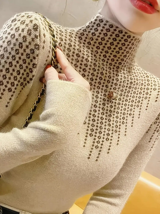 Heidi-Mode | Rollkragenpullover Mit Geometrischer Eleganz