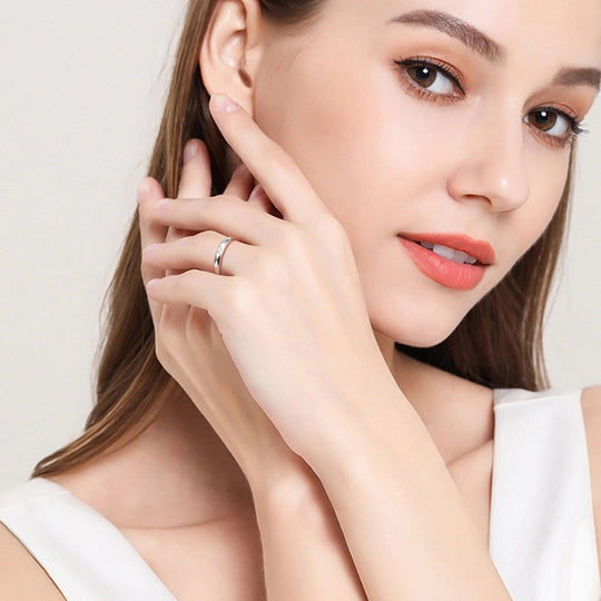 Heidi-Mode | 925 Sterling Silber Eingelassener Moissanite Ring