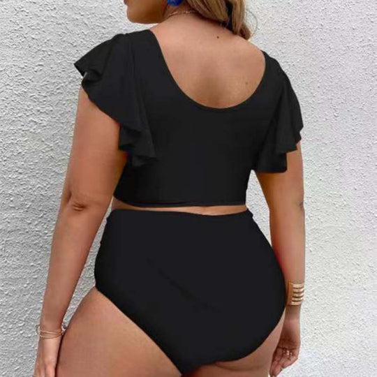 Heidi Mode | Großer Badeanzug mit Rüschendruck und hoher Taille