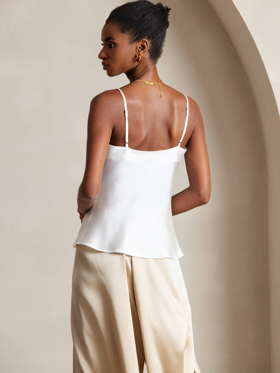 Heidi-Mode | V-Ausschnitt Reine Seide Spaghettiträger Camisole Top