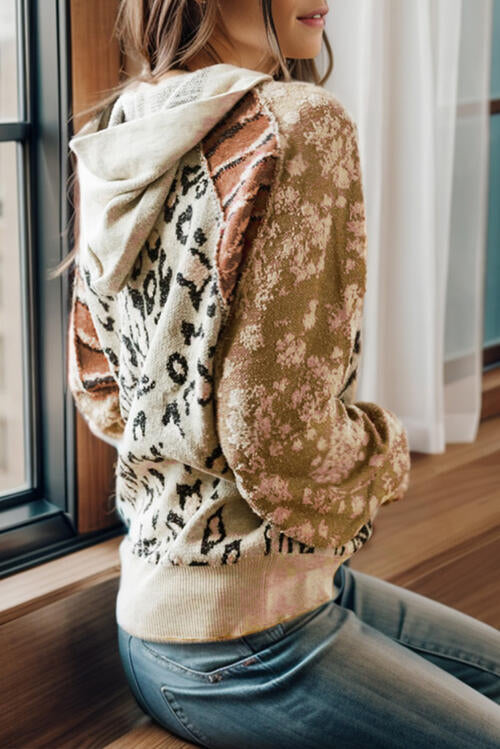Heidi-Mode | Leopard Kordelzug Kapuzenpullover
