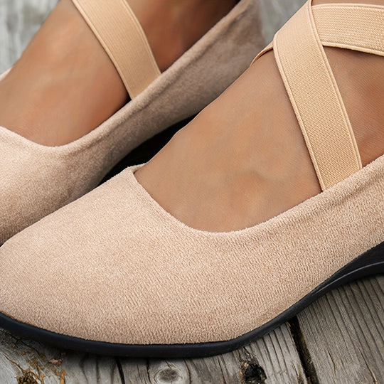 Heidi-Mode | Einfache Damen Ballerinas aus Atmungsaktivem Samt
