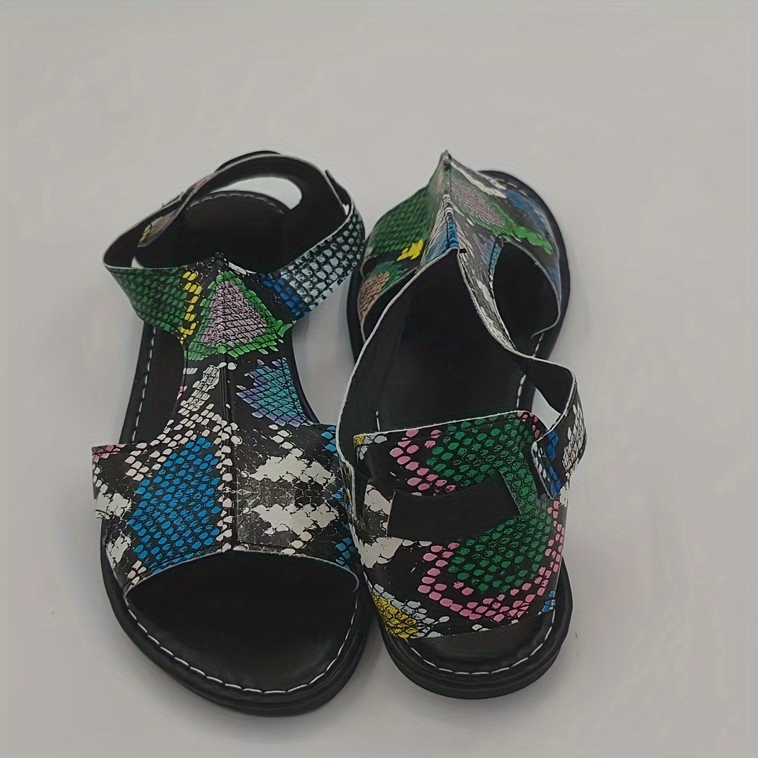 Heidi-Mode | Sandalen mit Elastischem Riemen, Leichte Flache Sommerschuhe