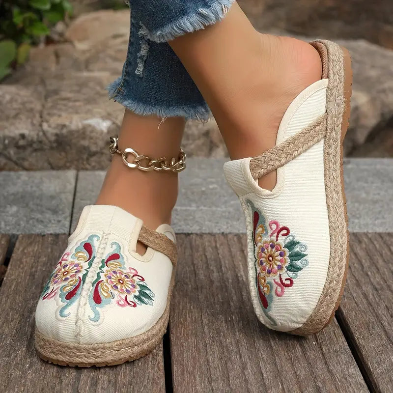 Flache Schuhe für Damen mit Blumenmuster