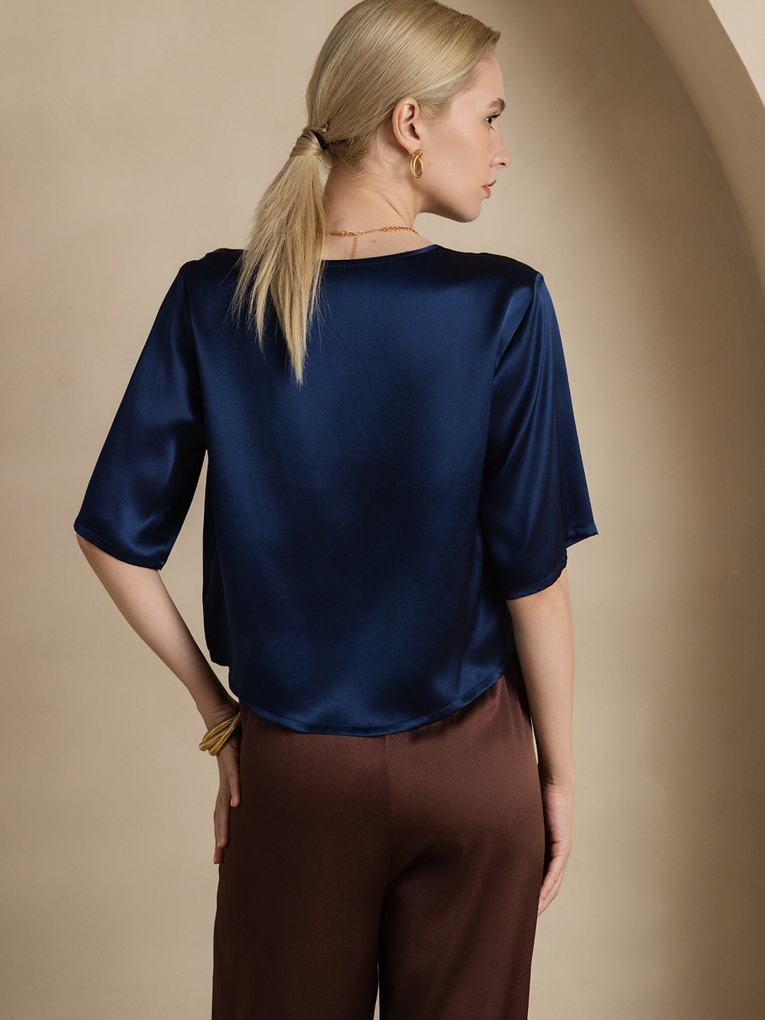 Heidi-Mode | 100% Seide Lässiges Damen T-Shirt
