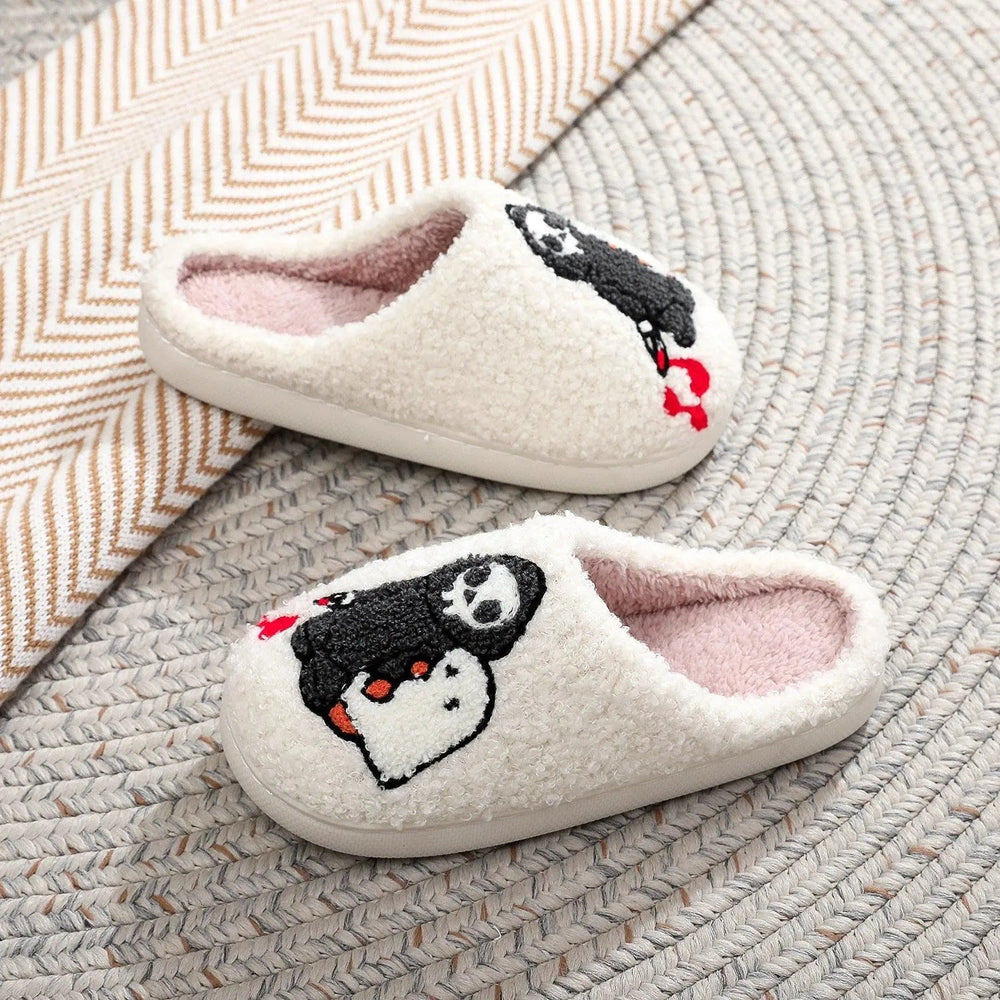 Heidi-Mode | Cotton slippers with Halloween ghost skull embroidery