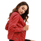 Biker-jacke mit Stehkragen