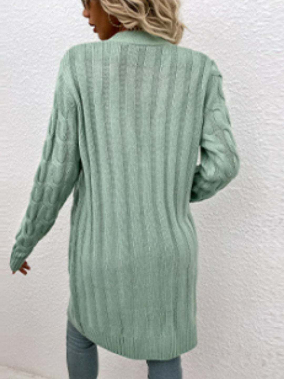 Heidi-Mode | Kabelstrick Knopfverschluss Cardigan mit Taschen