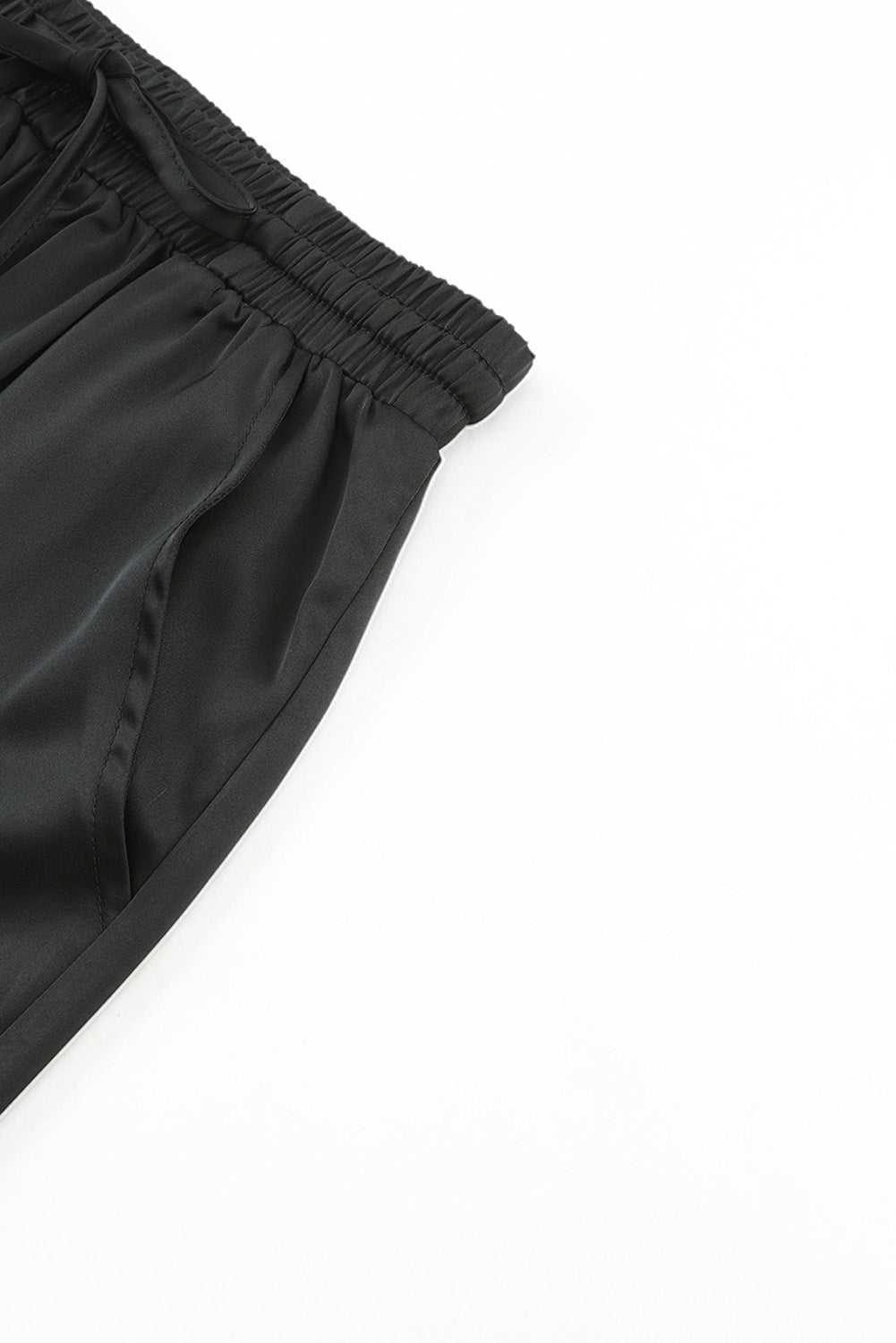 Satin-Taschenhose Mit Kordelzug Und Elastischer Taille