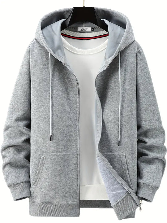 Heidi-Mode - Lässiger Herbst Full Zip Hoodie mit Kordelzug für Männer