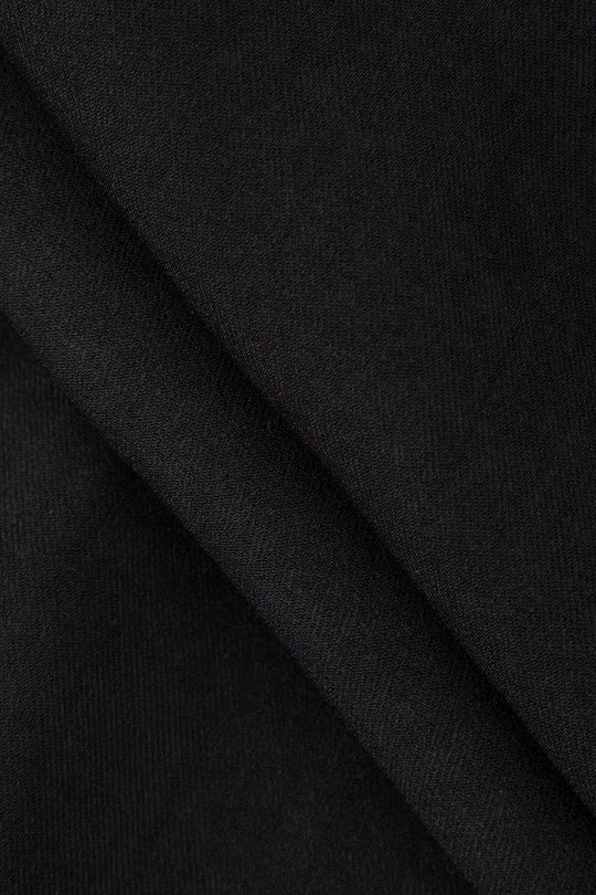 Heidi-Mode | Schwarze Drapierte Wickel Hosen Mit Geradem Bein