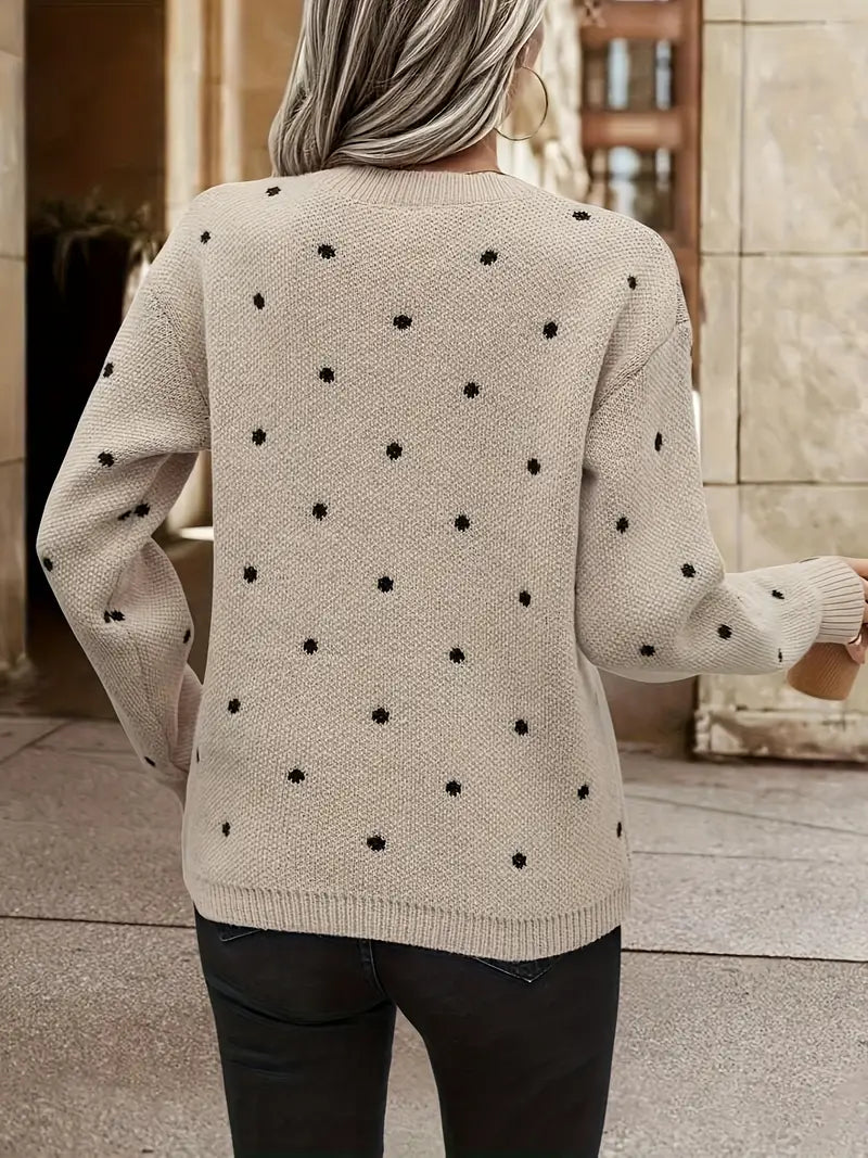 Heidi-Mode | Langarm-Poker-Dot-Pullover