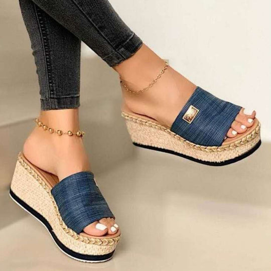 Heidi-Mode | Pu Leder Offene Zehen Sandalen