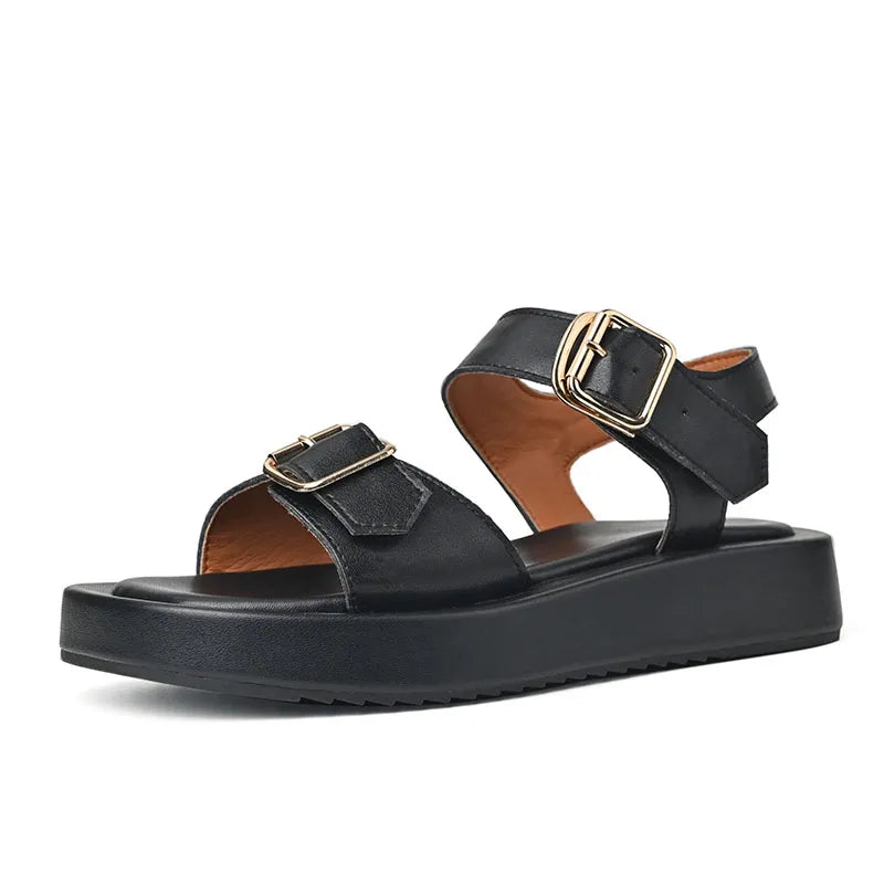 Heidi-Mode | Neue Sommerschuhe mit Flachen Schnallen und Plattformen für Frauen