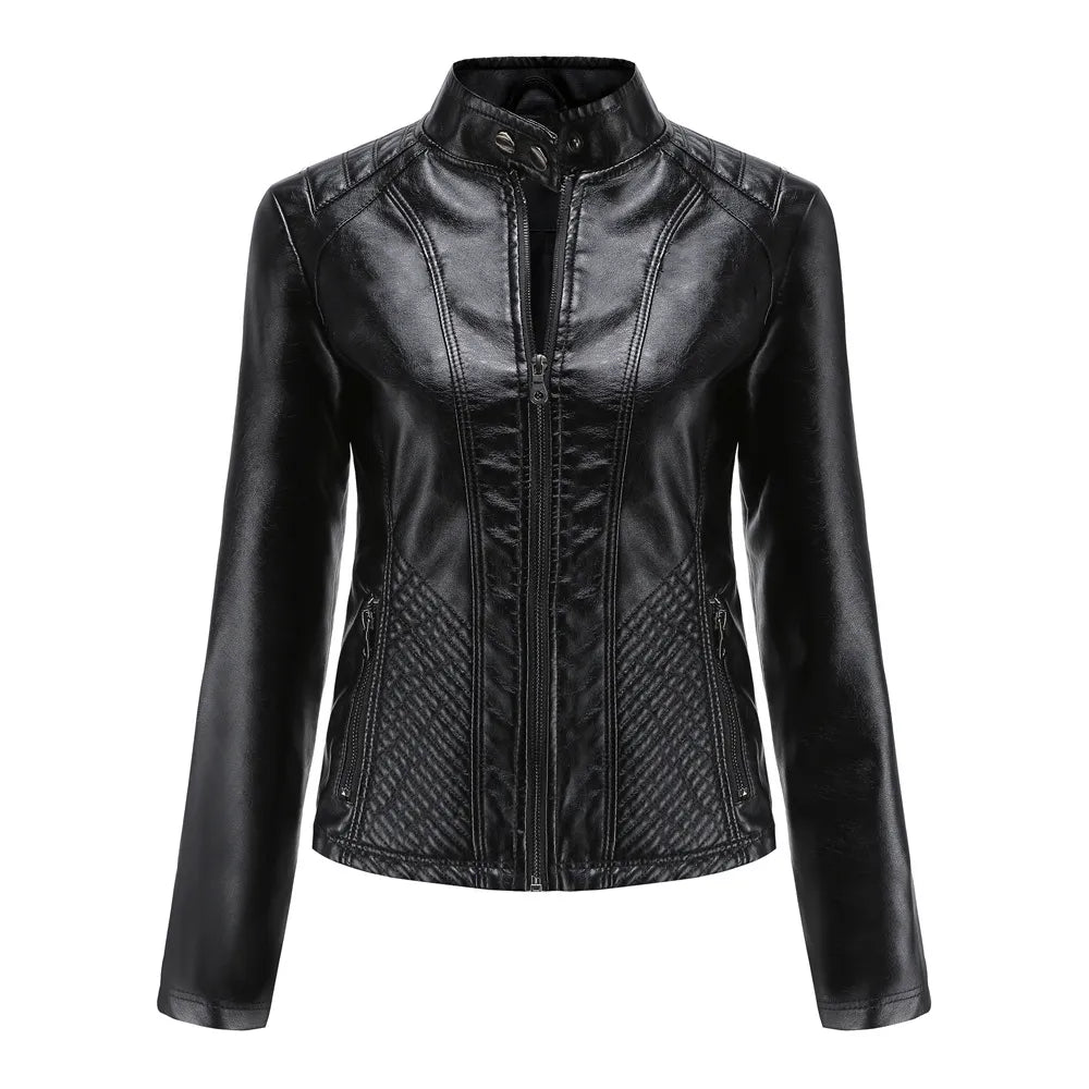 einfache dünne Lederjacke