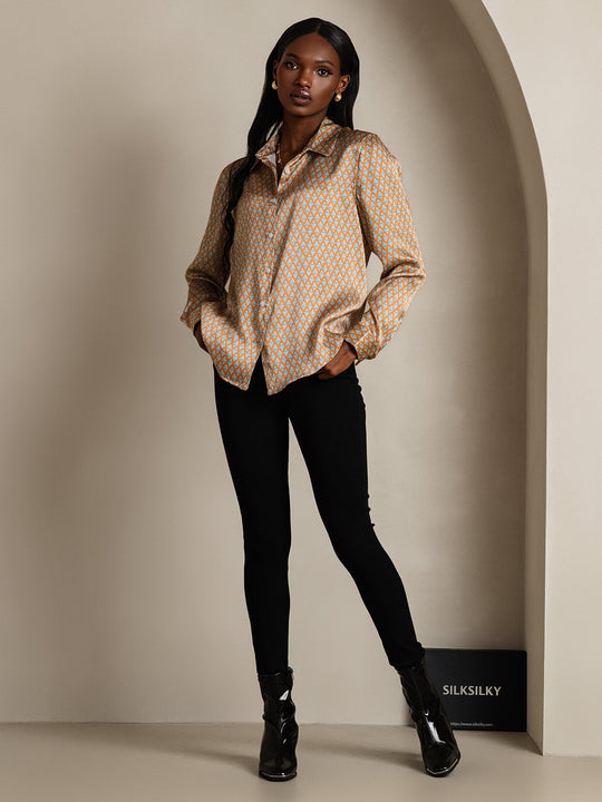 Heidi-Mode | Damen Seiden Basis Militär Revers Hemd