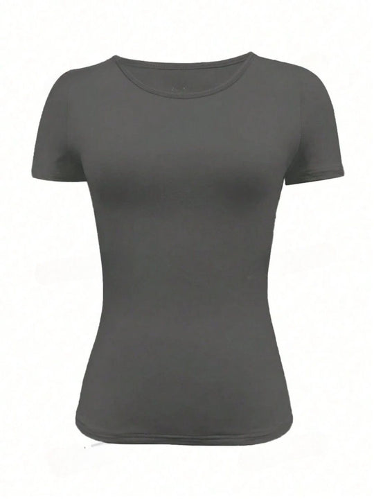 Heidi-Mode | Rundhalsausschnitt Kurzarm T-Shirt