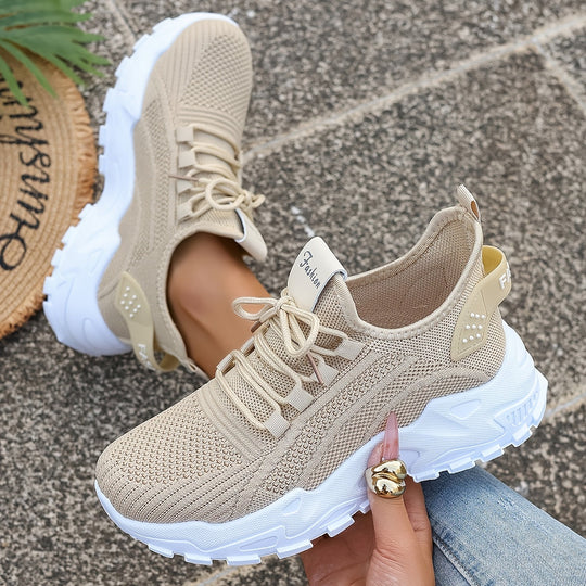Heidi-Mode | Bequeme Atmungsaktive Knit Sneakers für Damen