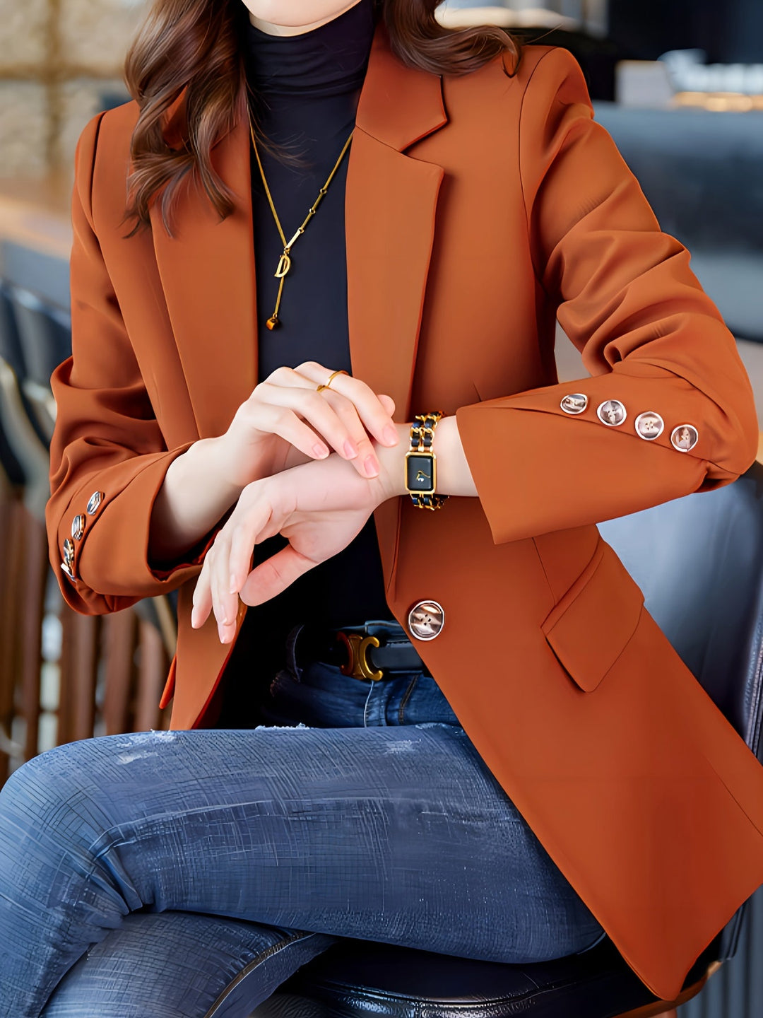 Heidi-Mode - Stilvolle Elegante Lange Ärmel Herbst Blazer für Frauen