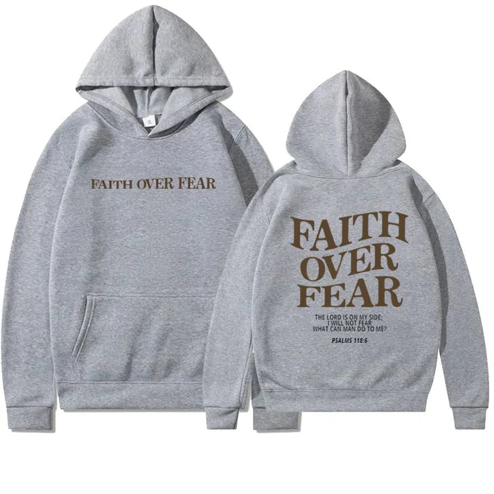 Heidi-Mode Over Fear Psalms 118:6 - Unisex Hoodie in Übergröße