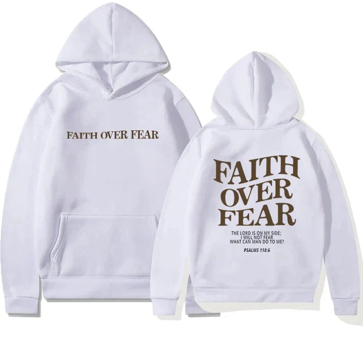 Heidi-Mode Over Fear Psalms 118:6 - Unisex Hoodie in Übergröße