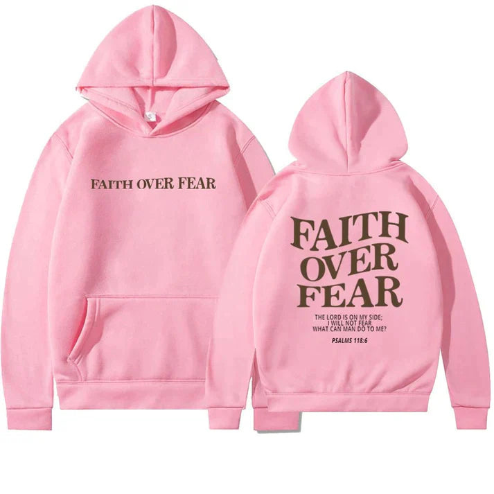 Heidi-Mode Over Fear Psalms 118:6 - Unisex Hoodie in Übergröße