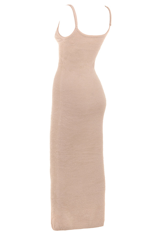 Heidi-Mode | Weiches Flauschiges Strickjacke mit Maxi Kleid