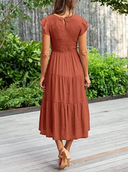 Lässiges Sommerkleid in Midi-Länge für Damen