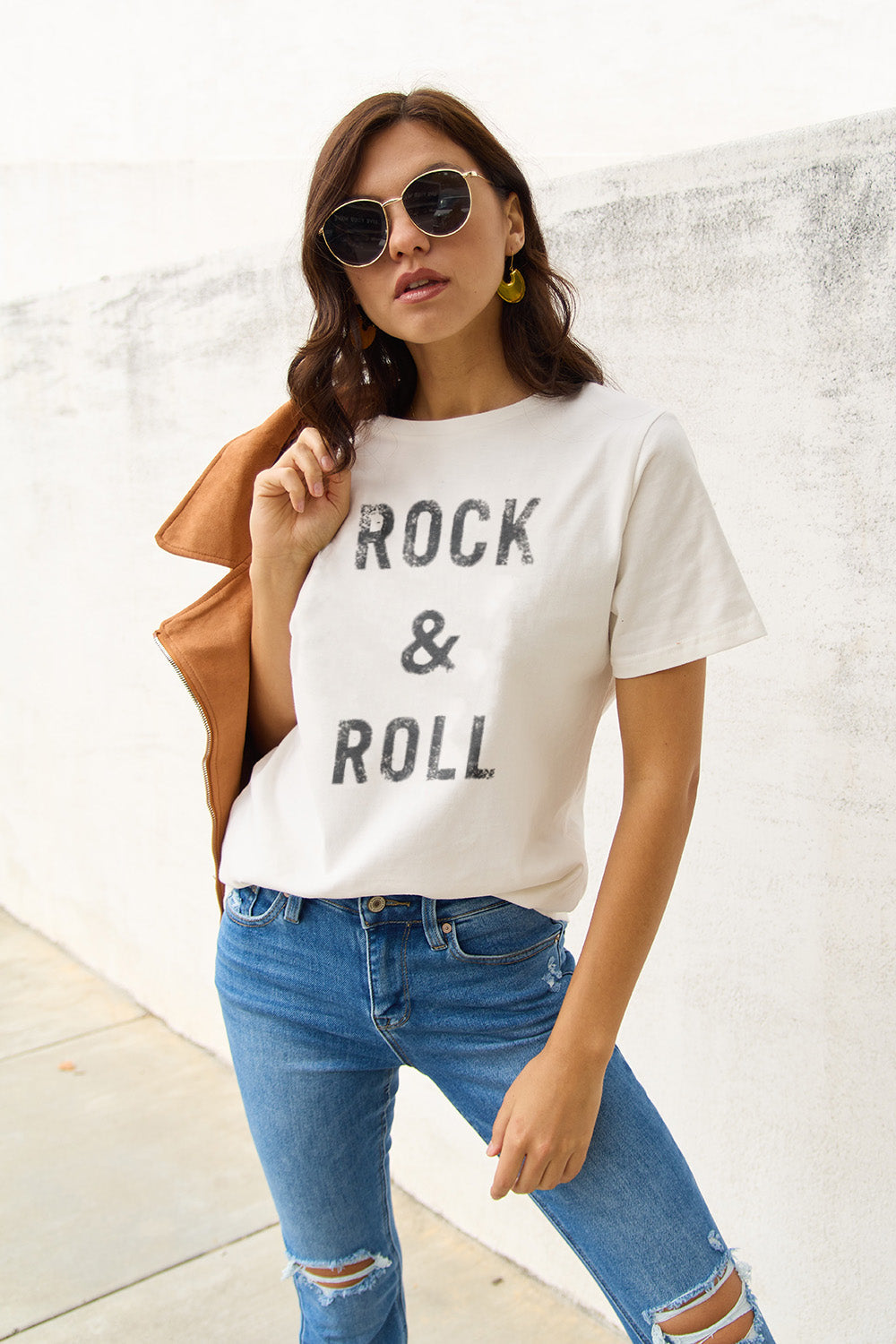 Heidi-Mode | Simply Love Full Size Rock & Roll Kurzarm T-Shirt