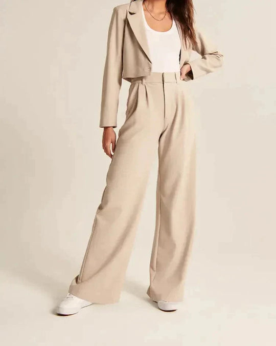 Hohe Taille Weite Bein Hose