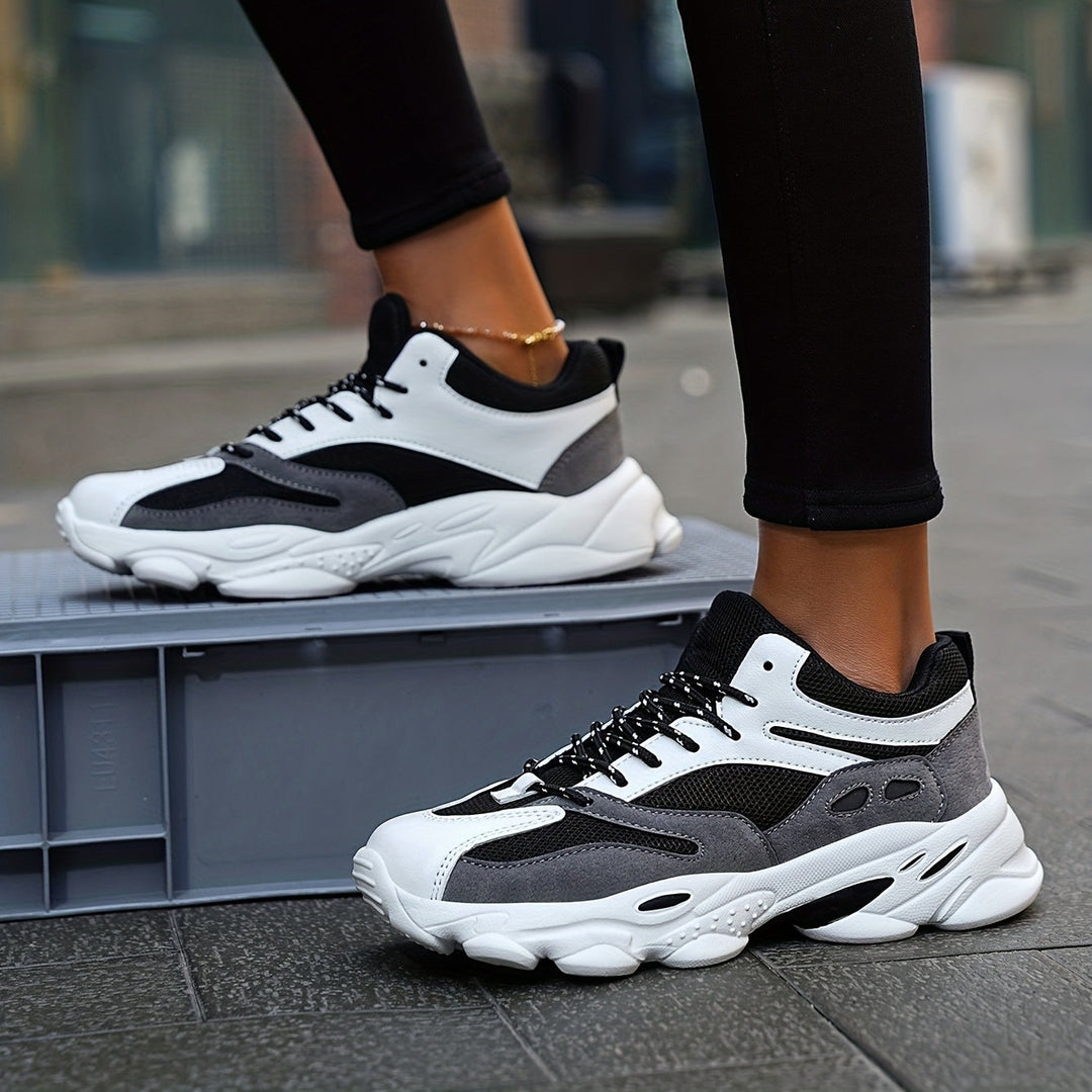 Heidi-Mode | Dicke Sohle Stoßdämpfende Chunky Sneakers für Frauen