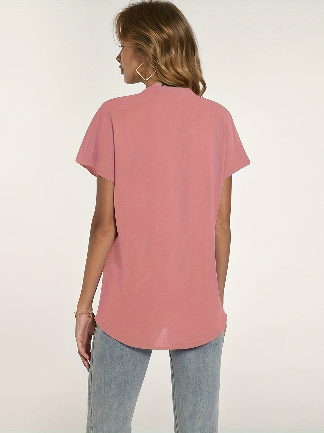 Heidi-Mode | Sommerbluse für Damen Leicht, Kurzarm, Elegant V-Ausschnitt Dekolleté