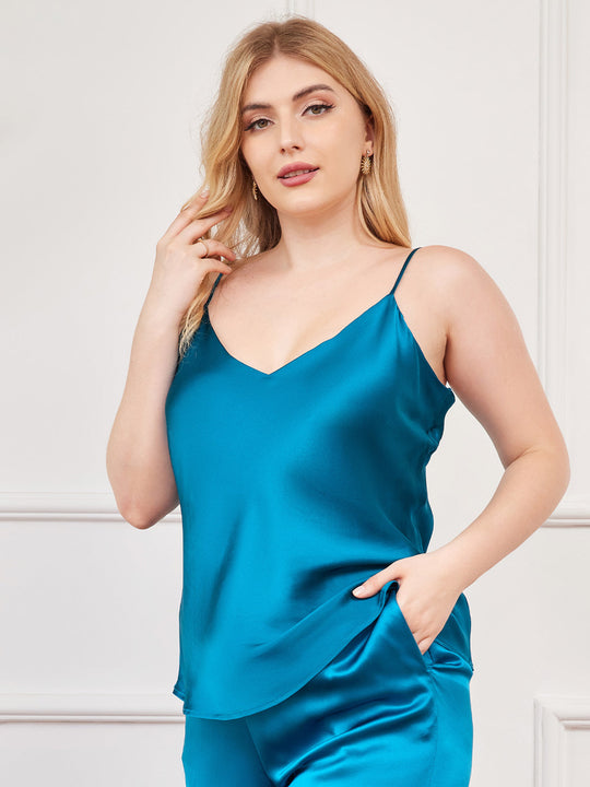 Heidi-Mode | Damen Plus Size Seide Spaghetti-Träger Camisole Top