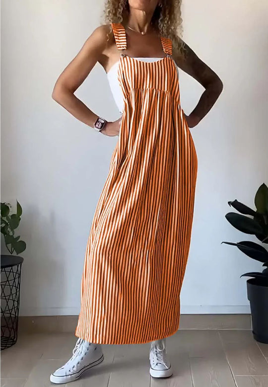 Heidi-Mode | Gestreiftes Jumpsuit Kleid für Damen Lässiger Stil