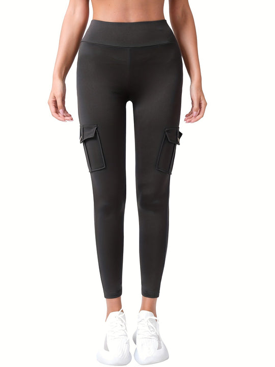 Heidi-Mode | Modische Stretch Yoga Legging mit Hoher Taille und Mehreren Taschen