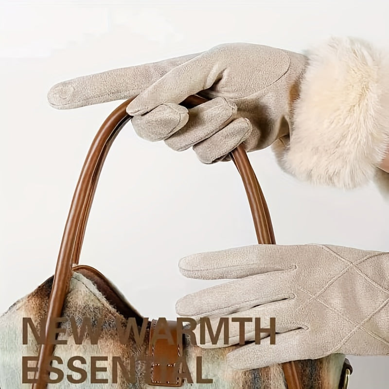 Heidi-Mode | Winter Wildledertasche Touchscreen Handschuhe für Damen