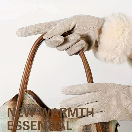 Heidi-Mode | Winter Wildledertasche Touchscreen Handschuhe für Damen