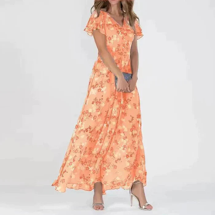 Heidi - Langes Sommerkleid mit Blumenmuster