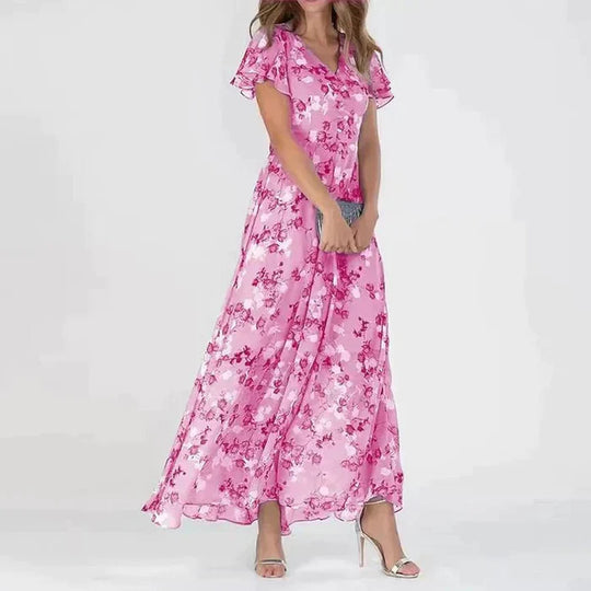 Heidi - Langes Sommerkleid mit Blumenmuster