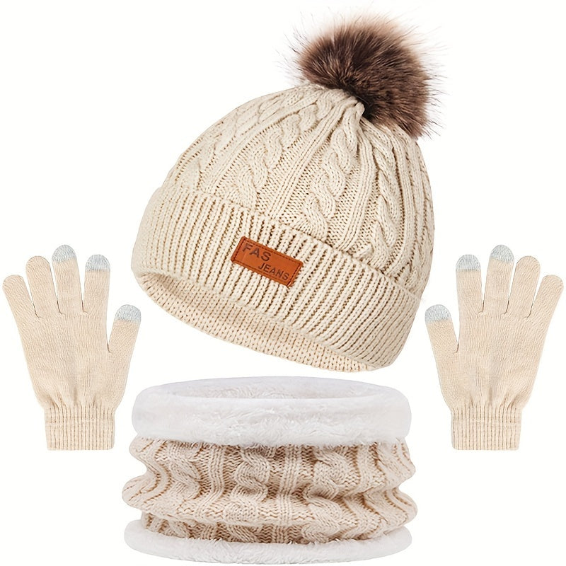 Heidi-Mode - Lässige Winter Essentials Mütze und Handschuhe Set für Frauen