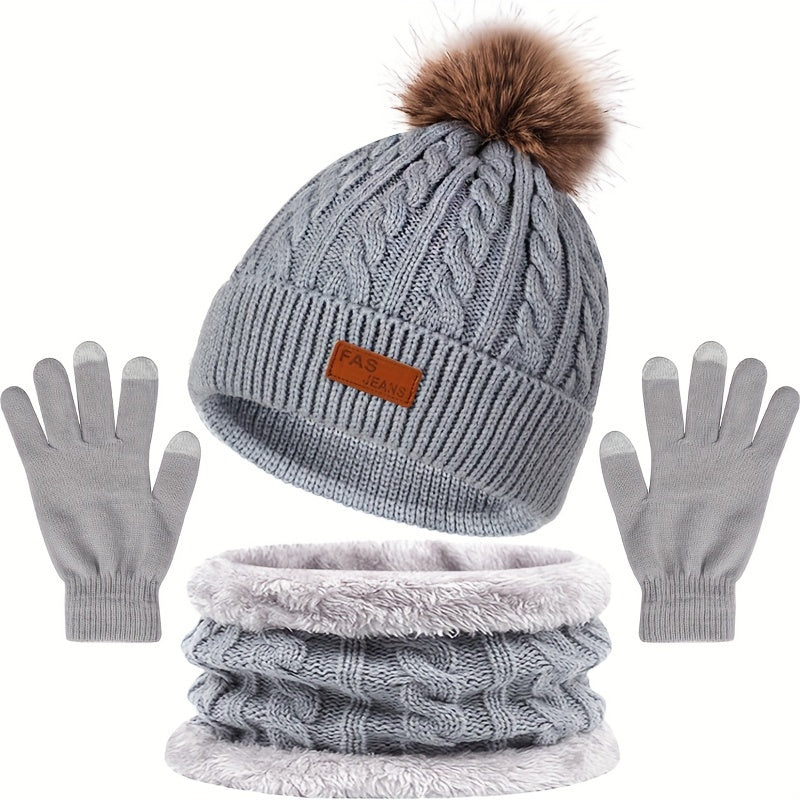 Heidi-Mode - Lässige Winter Essentials Mütze und Handschuhe Set für Frauen