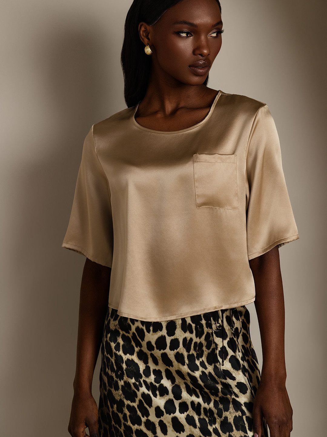 Heidi-Mode | 100% Seide Lässiges Damen T-Shirt