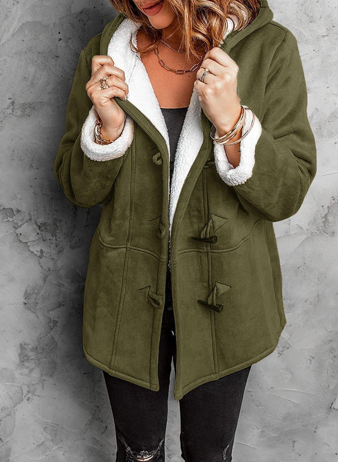 Heidi-Mode | Warme & Kuschelige Fleece-Damenjacke mit Kapuze