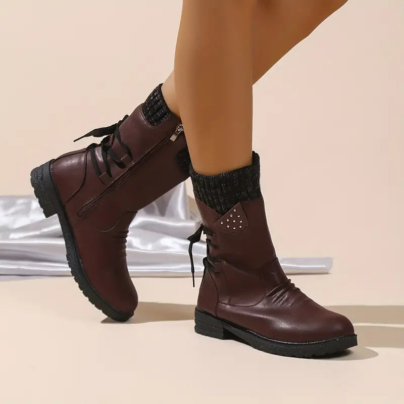 Heidi - Unifarbene Stiefel für Damen